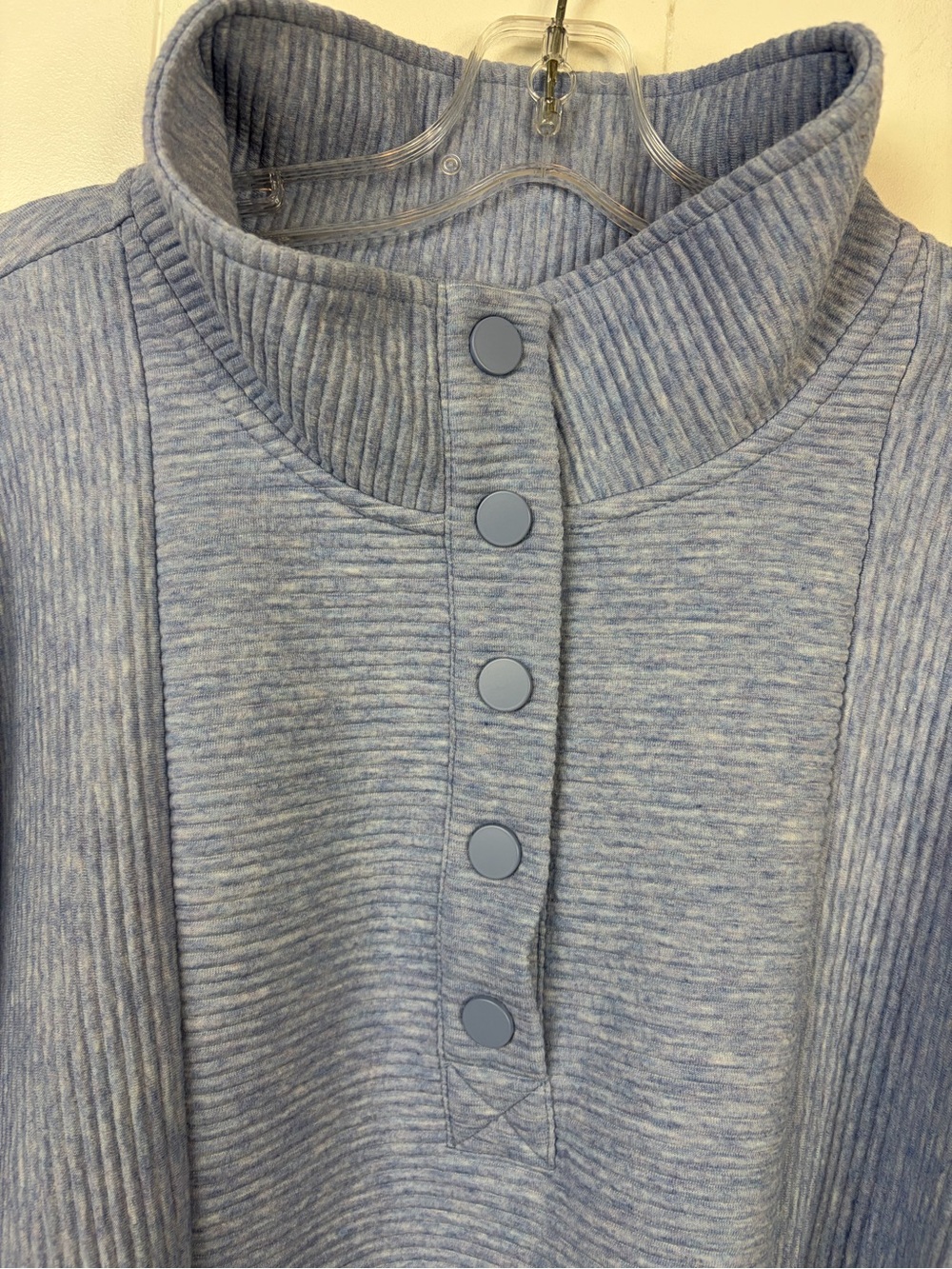 Active Zone Penningtons Womens 2X Blue Ribbed Funnel Neck Pullover Sweatshirt - Picture 4 of 10